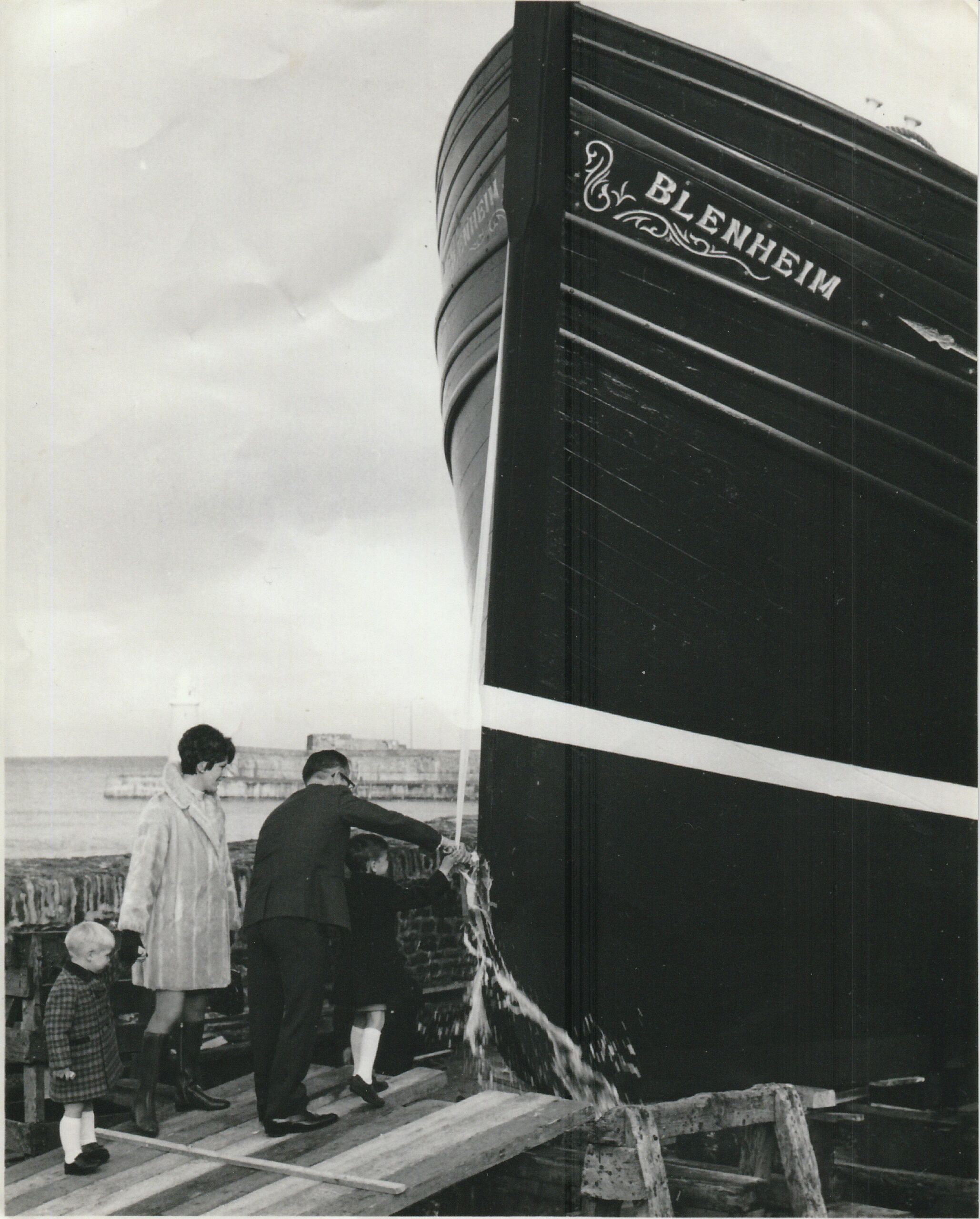 Photo of the launch of Blenheim boat by the Pashby Family.
